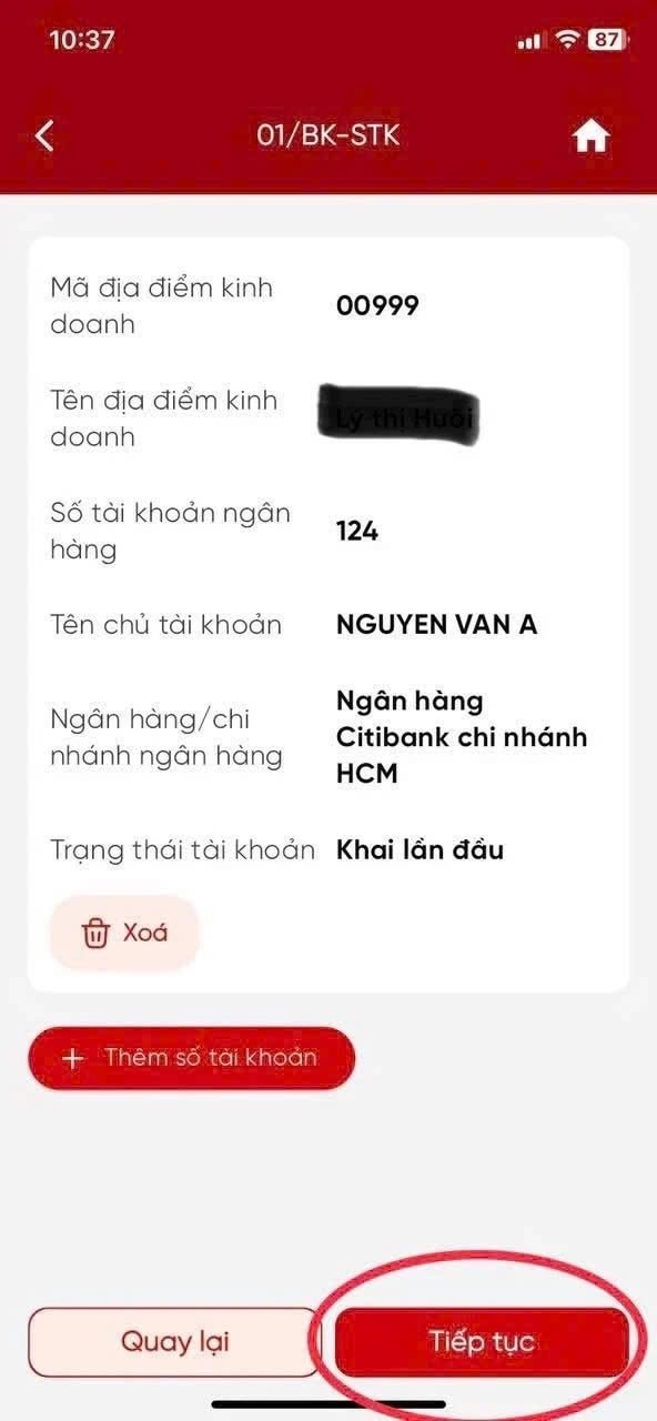 C&aacute;ch khai b&aacute;o t&agrave;i khoản ng&acirc;n h&agrave;ng với cơ quan thuế nhanh nhất năm 2026 - Ảnh 8.