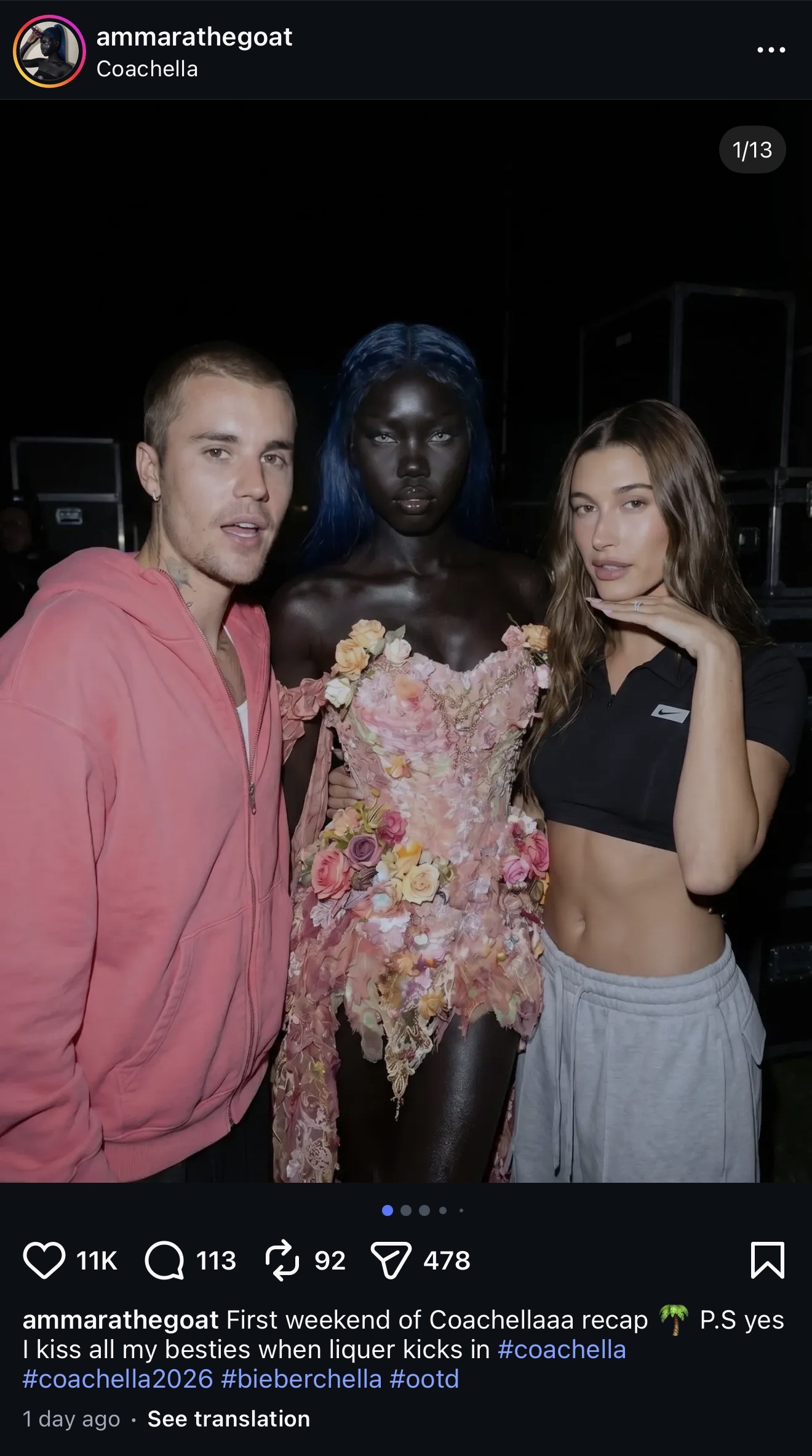 Xuất hiện &ldquo;ngọc trai đen&rdquo; đẹp như thần thoại: &ldquo;Bạn th&acirc;n&rdquo; của Hailey Bieber v&agrave; Kylie Jenner, nhan sắc n&agrave;y đến Coachella dễ kiếm tiền tỷ- Ảnh 2.