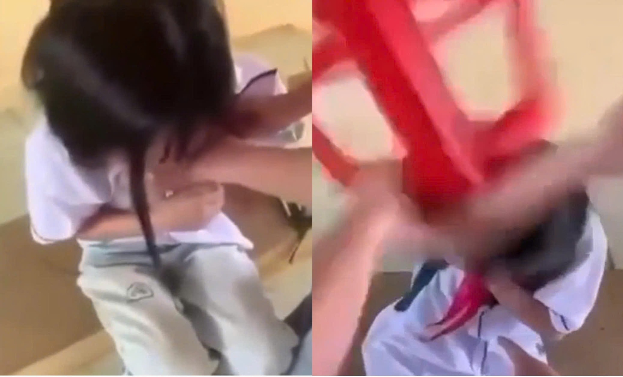 Nữ sinh lớp 8 bị bạn đ&aacute;nh hội đồng v&agrave; cởi &aacute;o giữa lớp học ở thanh h&oacute;a - Ảnh 1.