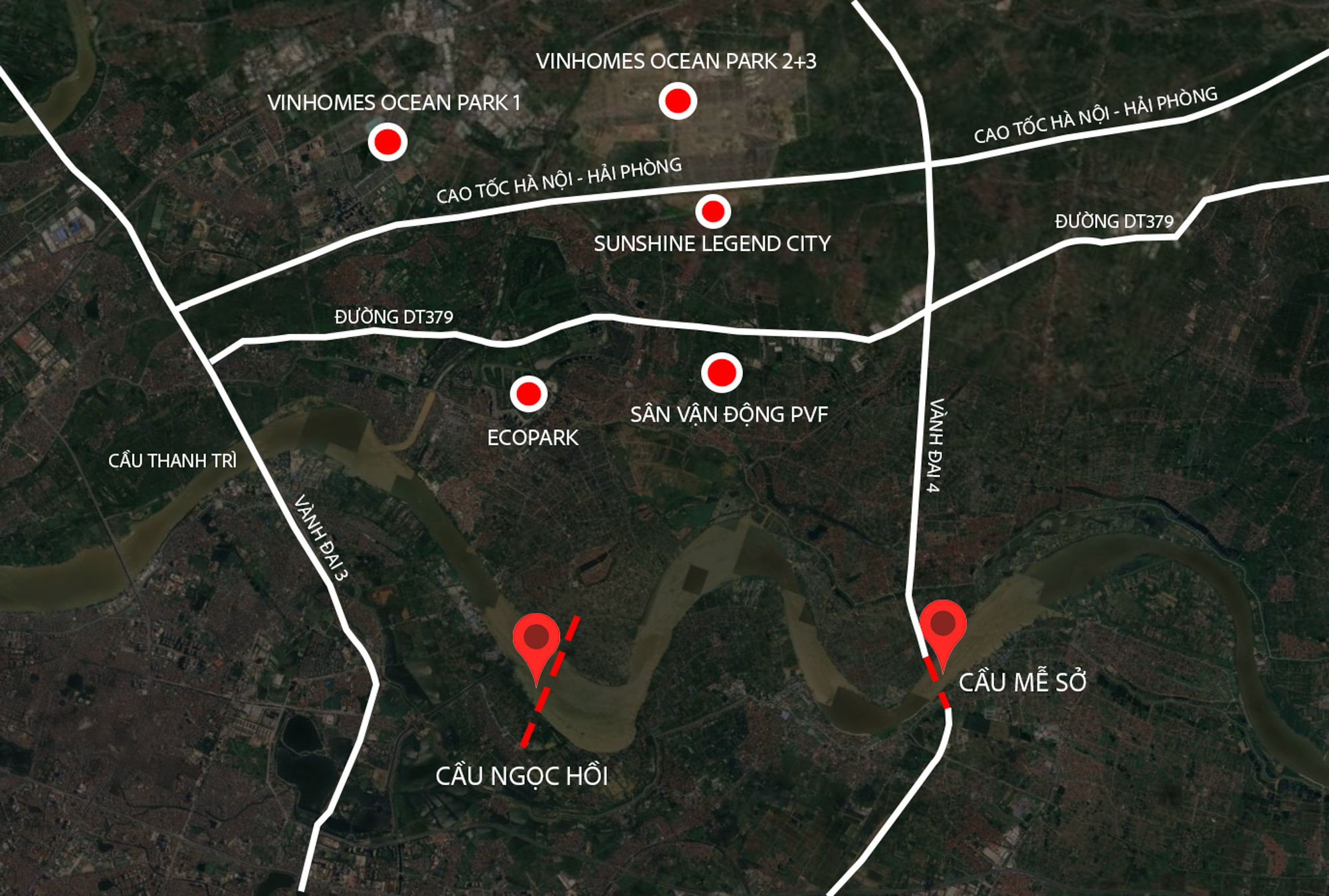 Cận cảnh 2 cây cầu trị giá 16.000 tỷ đồng, kết nối các khu đô thị hàng chục tỷ USD, chiếm 50% nguồn cung căn hộ Hà Nội - Ảnh 1.