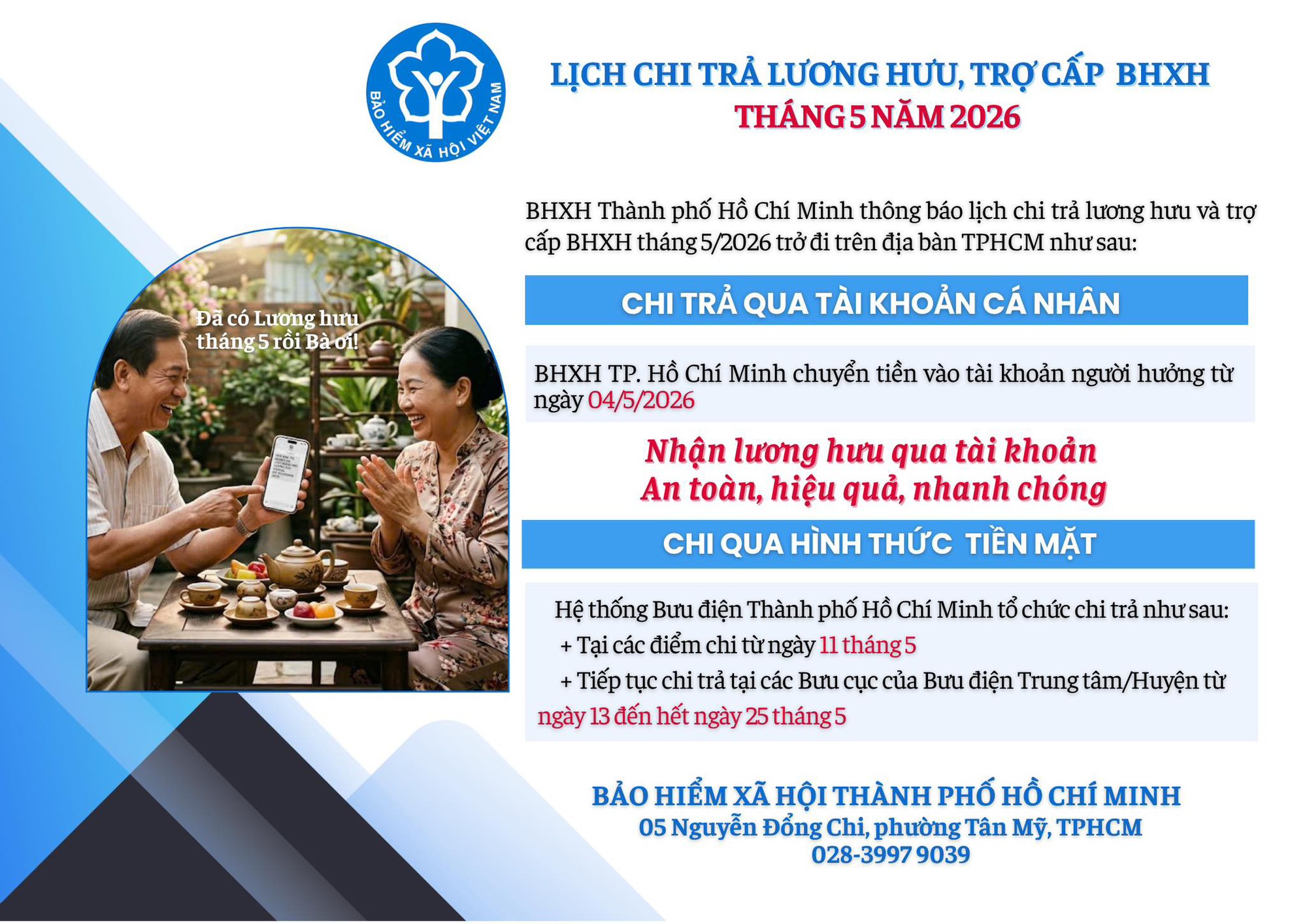 Lương hưu, trợ cấp th&aacute;ng 5 l&ugrave;i lịch sau kỳ nghỉ 30-4 - Ảnh 2.