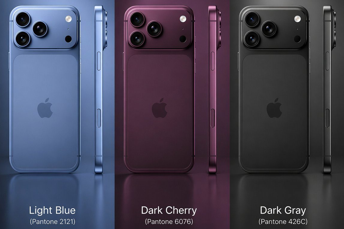 iPhone 18 Pro lộ diện 3 m&agrave;u mới: Sắc đỏ "Dark Cherry" chiếm spotlight, thay thế ho&agrave;n to&agrave;n Cam Vũ Trụ? - Ảnh 1.