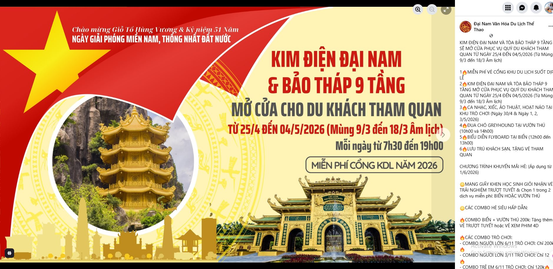 Khu du lịch Đại Nam của vợ chồng b&agrave; Nguyễn Phương Hằng th&ocirc;ng b&aacute;o mới li&ecirc;n quan đến t&ograve;a Bảo Th&aacute;p 9 tầng - Ảnh 2.
