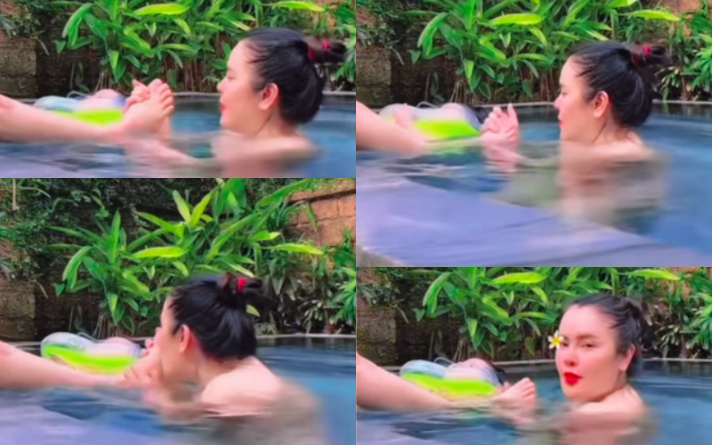 Hoa hậu Phương L&ecirc; h&ocirc;n ch&acirc;n Vũ Lu&acirc;n g&acirc;y ch&uacute; &yacute; - Ảnh 1.