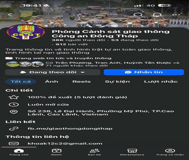 CSGT Đồng Th&aacute;p cảnh b&aacute;o khẩn cấp về trang Facebook giả mạo - Ảnh 1.