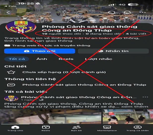 CSGT Đồng Th&aacute;p cảnh b&aacute;o khẩn cấp về trang Facebook giả mạo - Ảnh 2.