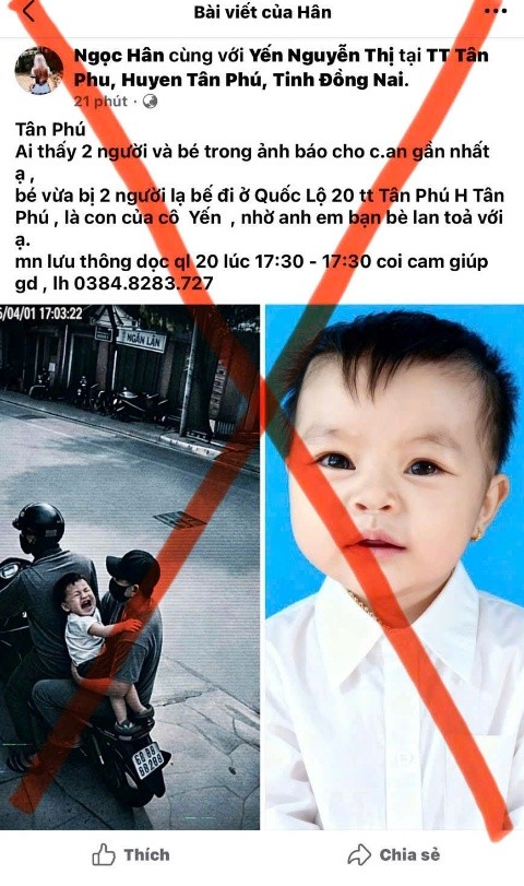 Thực hư tin bé gái bị bắt cóc ở Đồng Nai: Công an lên tiếng - Ảnh 1. Thực hư tin bé gái bị bắt cóc ở Đồng Nai: Công an lên tiếng - Ảnh 1.