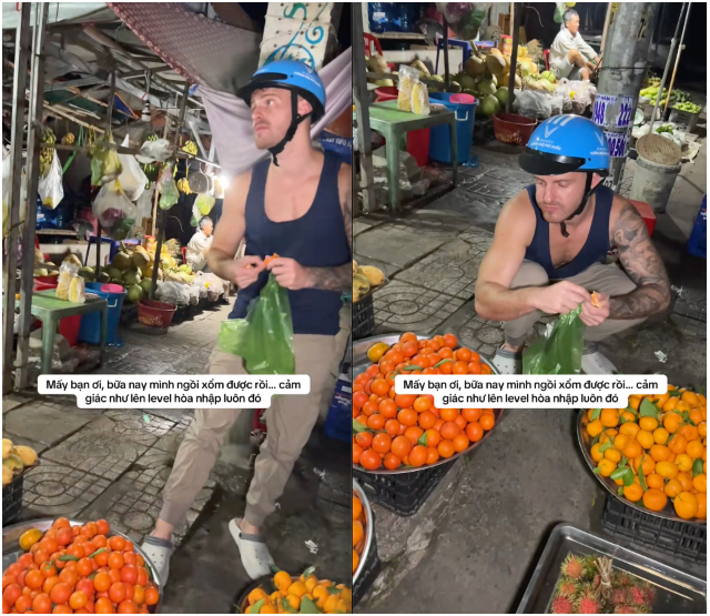 Kh&aacute;ch T&acirc;y vừa quỳ vừa ăn ở qu&aacute;n vỉa h&egrave; TP.HCM: "Chắc c&ocirc; b&aacute;n b&uacute;n cũng ngỡ ng&agrave;ng với ảnh"- Ảnh 3.