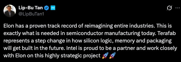 Intel hợp t&aacute;c Elon Musk khởi động dự &aacute;n Terafab th&aacute;ch thức TSMC trong năm 2026 - Ảnh 2.