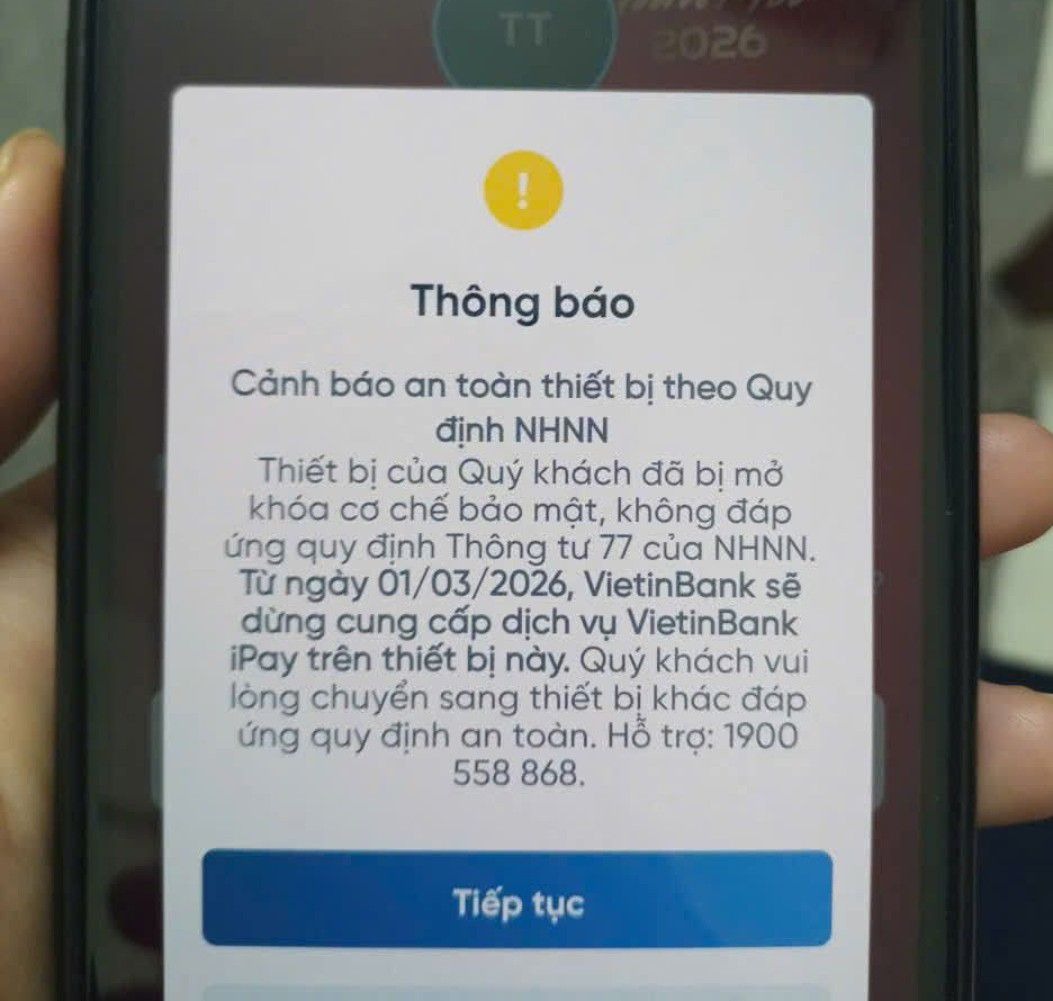 Ng&acirc;n h&agrave;ng Vietcombank ngừng cung cấp dịch vụ tr&ecirc;n thiết bị kh&ocirc;ng an to&agrave;n từ 1 / 3 / 2026 - Ảnh 2.