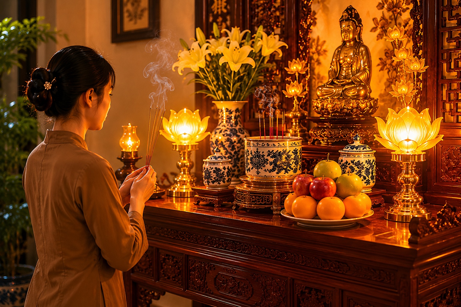 C&oacute; n&ecirc;n bật đ&egrave;n thờ cả ng&agrave;y lẫn đ&ecirc;m để tạo kh&ocirc;ng gian ấm c&uacute;ng? - Ảnh 2.
