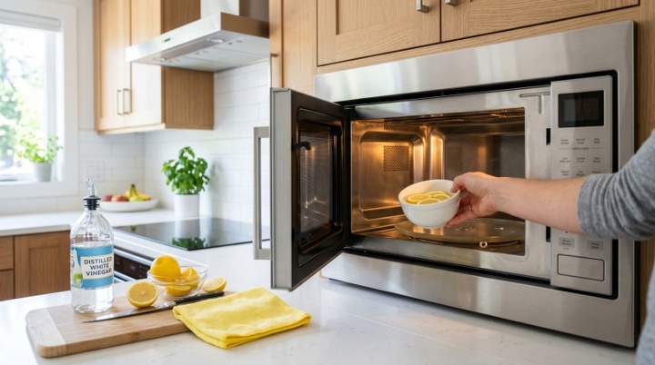 3 C&aacute;ch l&agrave;m sạch l&ograve; vi s&oacute;ng an to&agrave;n kh&ocirc;ng cần cọ rửa mạnh - Ảnh 1.