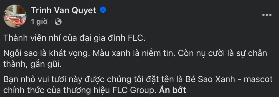 &Ocirc;ng Trịnh Văn Quyết giới thiệu linh vật ch&iacute;nh thức của thương hiệu FLC, giải th&iacute;ch c&aacute;i t&ecirc;n mang &yacute; nghĩa đặc biệt - Ảnh 2.