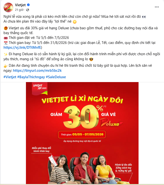 Vietjet Air ra thông báo tới hàng triệu khách hàng, có hiệu lực từ hôm nay đến hết 7/5 - Ảnh 1.