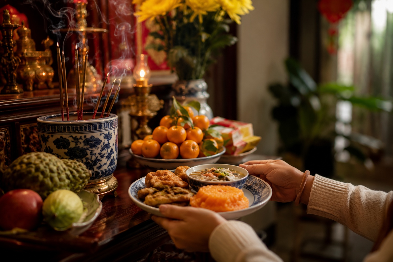 Thắp hương xong bao l&acirc;u th&igrave; được ăn đồ c&uacute;ng? - Ảnh 1.