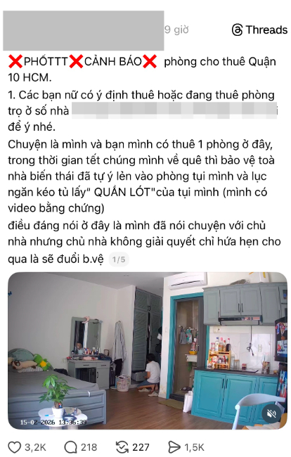 Bảo vệ t&ograve;a nh&agrave; ở TP.HCM lẻn v&agrave;o ph&ograve;ng, trộm đồ l&oacute;t của kh&aacute;ch nữ: Người trong cuộc l&ecirc;n tiếng - Ảnh 1.