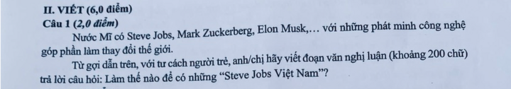 Đề văn tốt nghiệp THPT 2026: Công bằng cho thí sinh không biết Steve Jobs là ai? - Ảnh 1.
