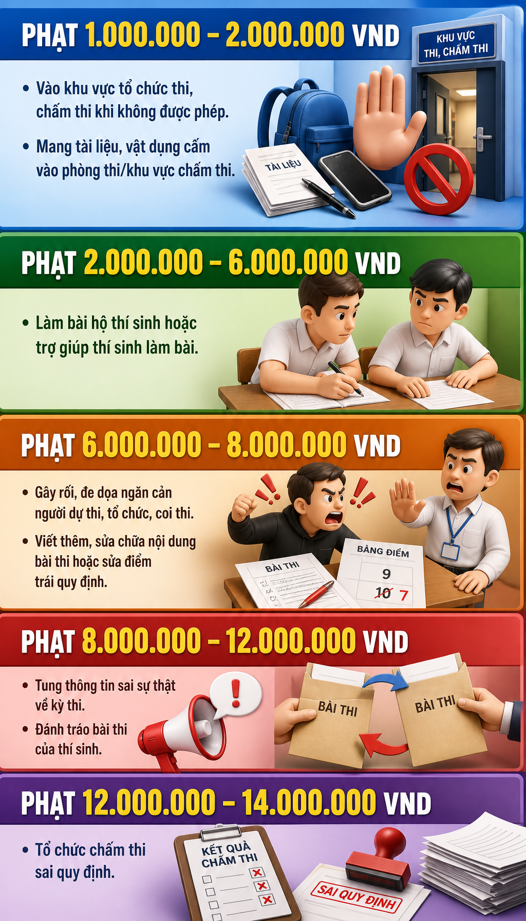 Tất cả học sinh đi thi chú ý quy định phạt tới 16 triệu đồng - Ảnh 1.