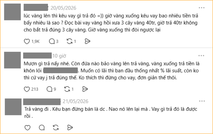 Vay 4 c&acirc;y v&agrave;ng l&uacute;c gi&aacute; v&agrave;ng 190 triệu, giờ v&agrave;ng giảm muốn trả v&agrave;ng lại bị n&oacute;i kh&ocirc;ng biết điều? - Ảnh 4.
