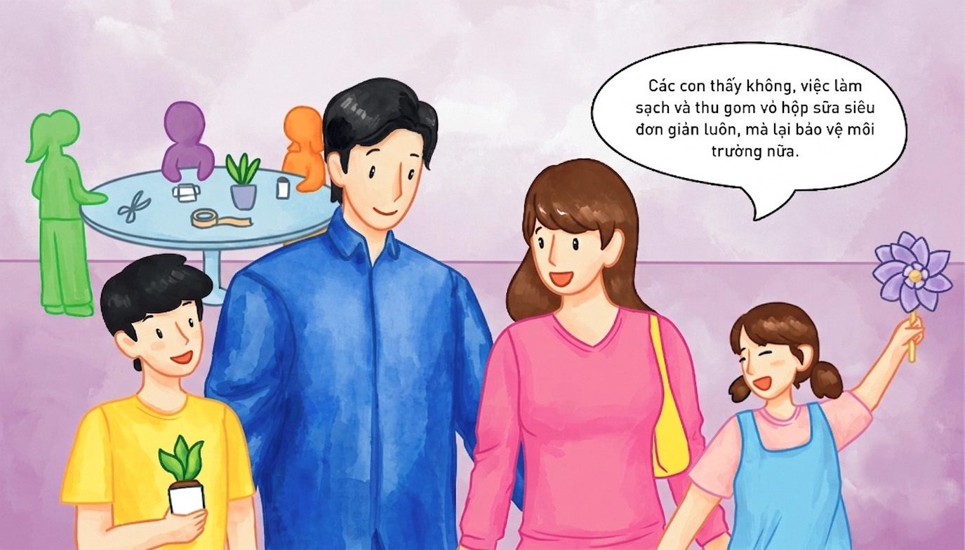 Cùng TH biến hình vỏ hộp sữa thành chong chóng hưởng ứng Ngày Môi Trường Thế giới 5/6 - Ảnh 4.