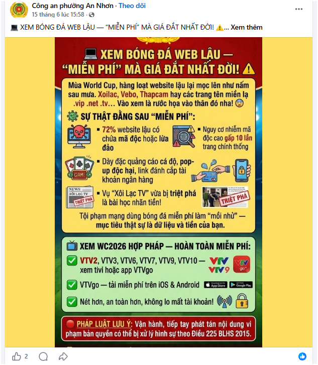 Cục An ninh mạng ph&aacute;t th&ocirc;ng b&aacute;o n&oacute;ng tới những người đang xem World Cup! - Ảnh 3.