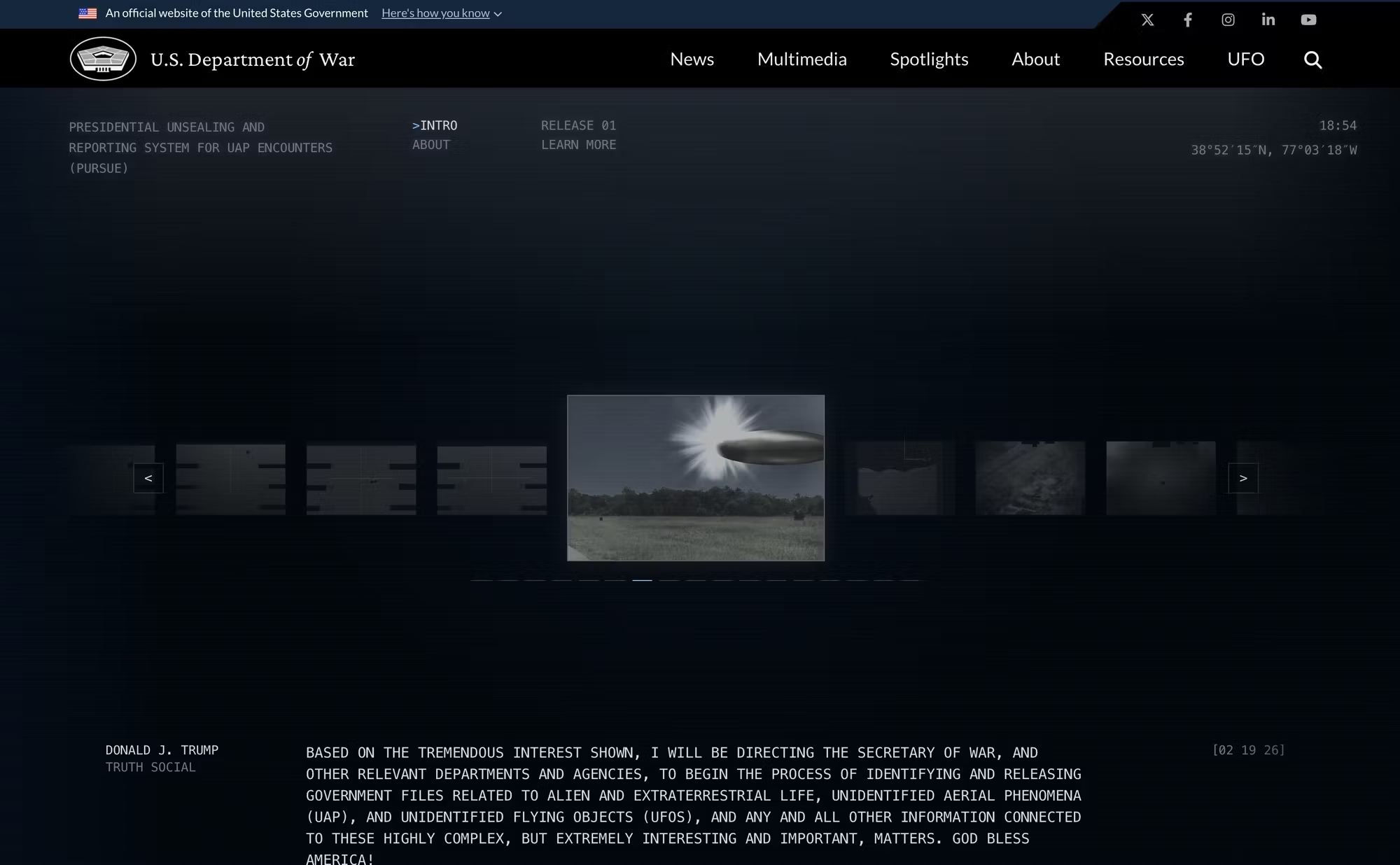 Xôn xao hồ sơ mật UFO của Mỹ (*): Bí ẩn bủa vây quân đội Mỹ - Ảnh 1.
