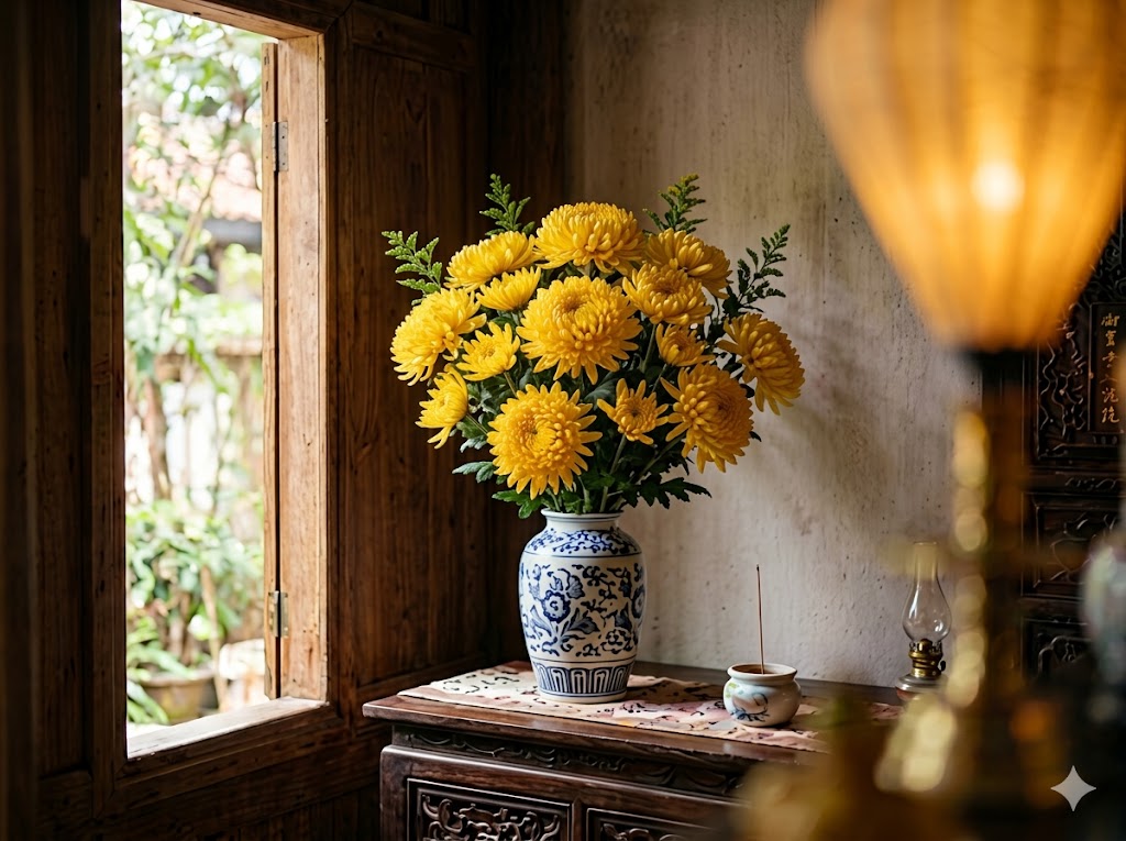4 lọai hoa đặt trong ph&ograve;ng thờ cho kh&ocirc;ng gian t&acirc;m linh trang nh&atilde; - Ảnh 2.