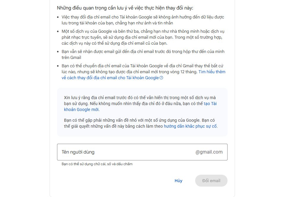 Google cho phép người dùng đổi tên địa chỉ Gmail tại Việt Nam năm 2026 - Ảnh 3.