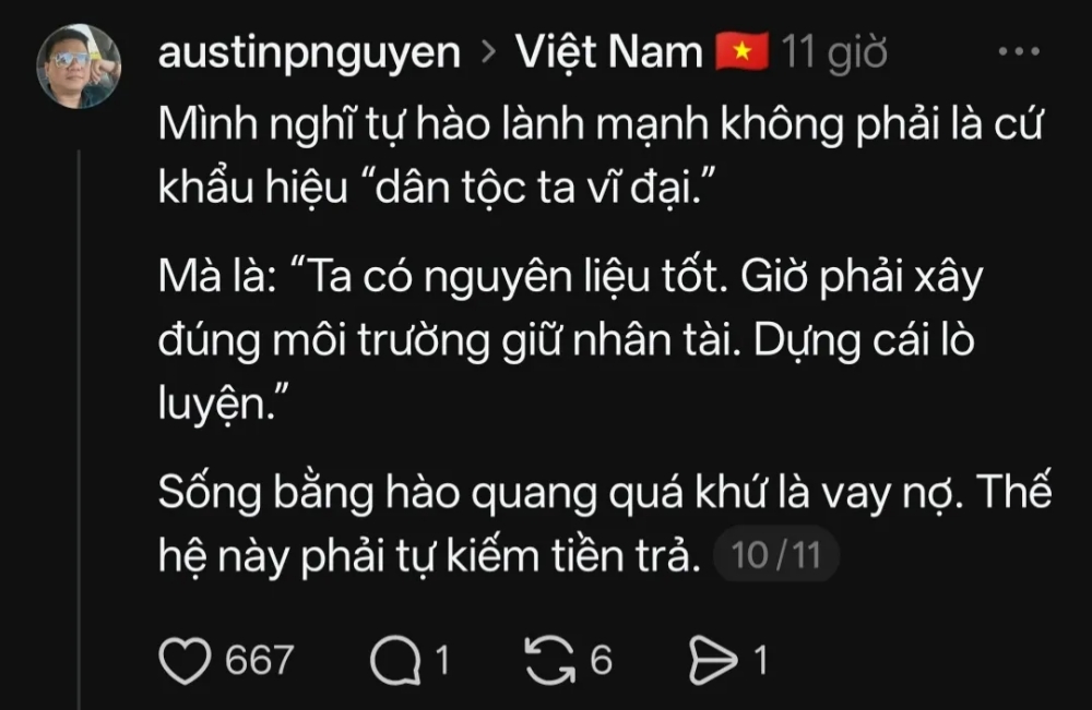 Người Việt c&oacute; g&igrave; để tự h&agrave;o ngo&agrave;i lịch sử? C&acirc;u trả lời tr&ecirc;n Threads khiến nhiều người suy ngẫm - Ảnh 7.