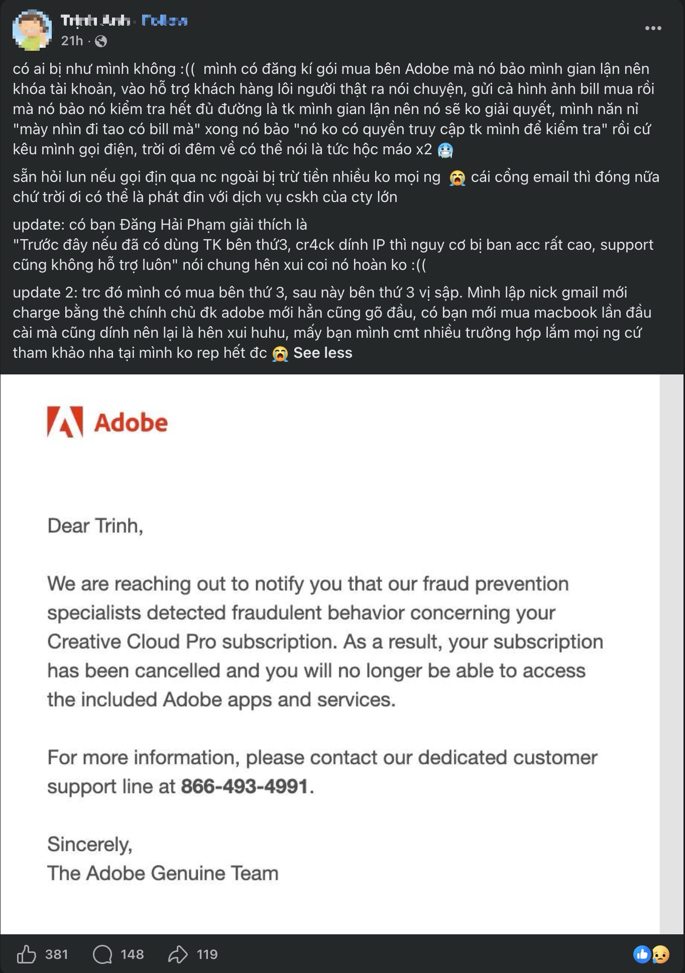T&agrave;i khoản Adobe bị kh&oacute;a: Người d&ugrave;ng Việt gặp rắc rối với h&agrave;nh vi gian lận - Ảnh 2.