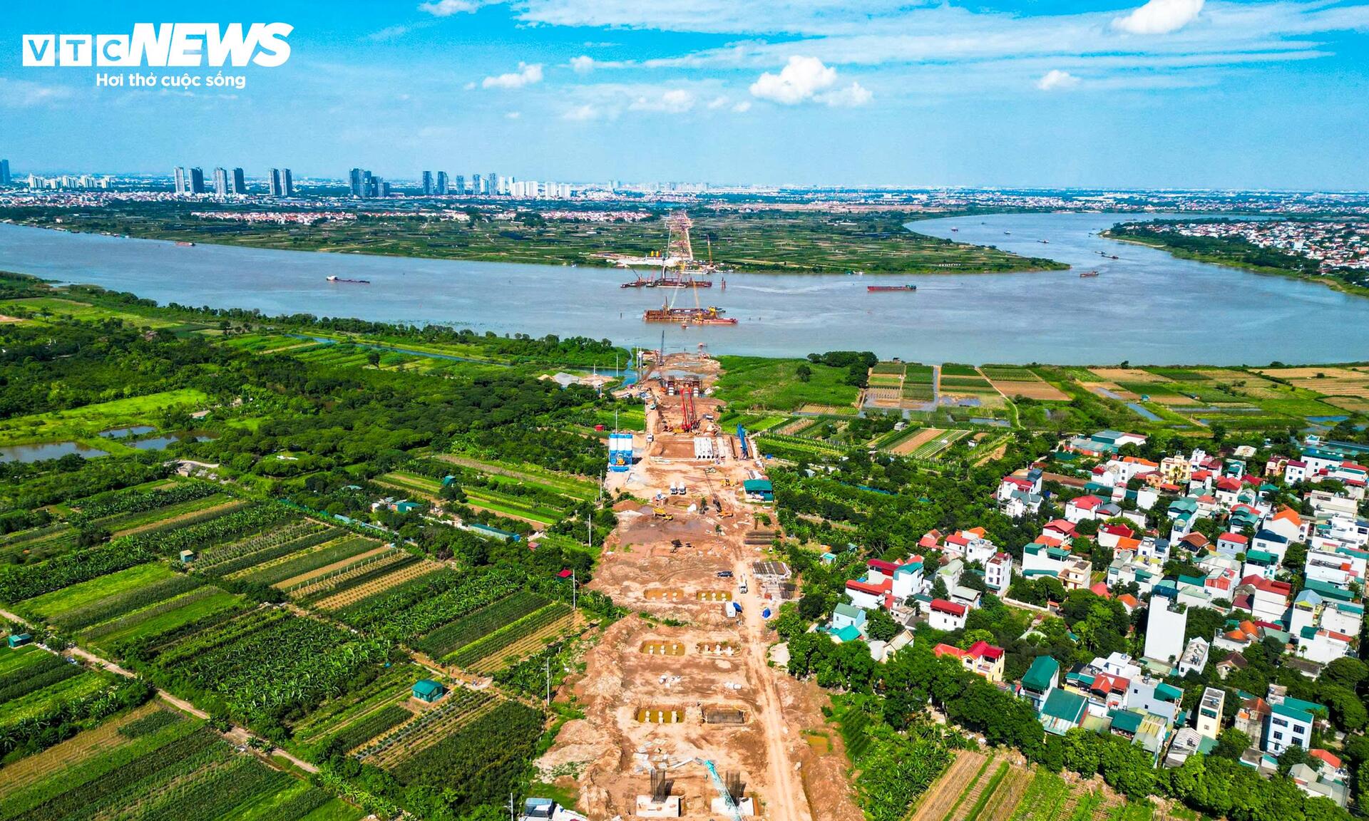 To&agrave;n cảnh thi c&ocirc;ng cầu Ngọc Hồi gần 12 . 000 Tỷ đồng nối H&agrave; Nội v&agrave; Hưng Y&ecirc;n - Ảnh 1.