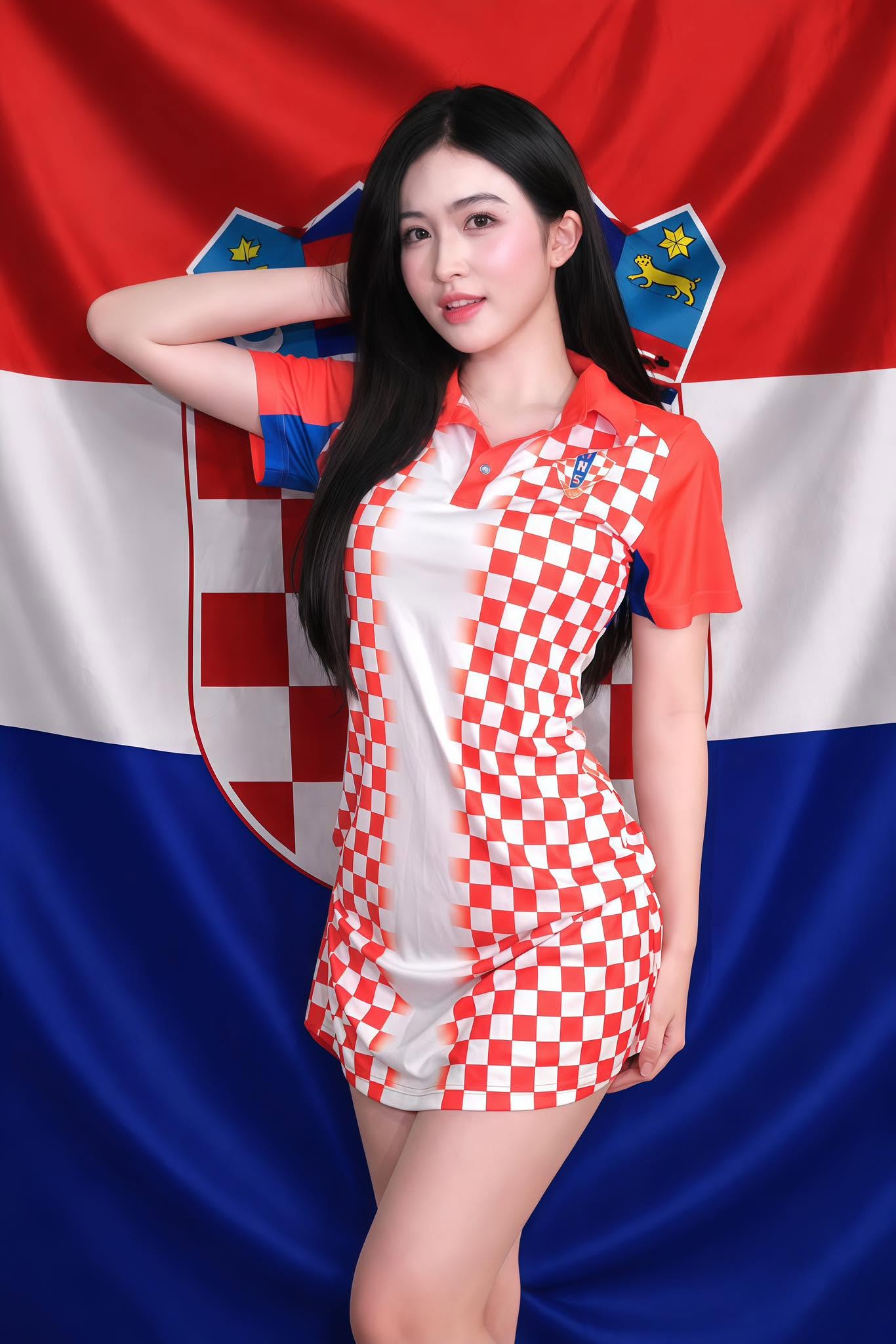 &Aacute; hậu Trần Thu Hiền: C&ocirc; g&aacute;i từng g&acirc;y sốt tr&ecirc;n kh&aacute;n đ&agrave;i H&agrave;ng Đẫy cổ vũ tuyển Croatia tại World Cup 2026 - Ảnh 1.