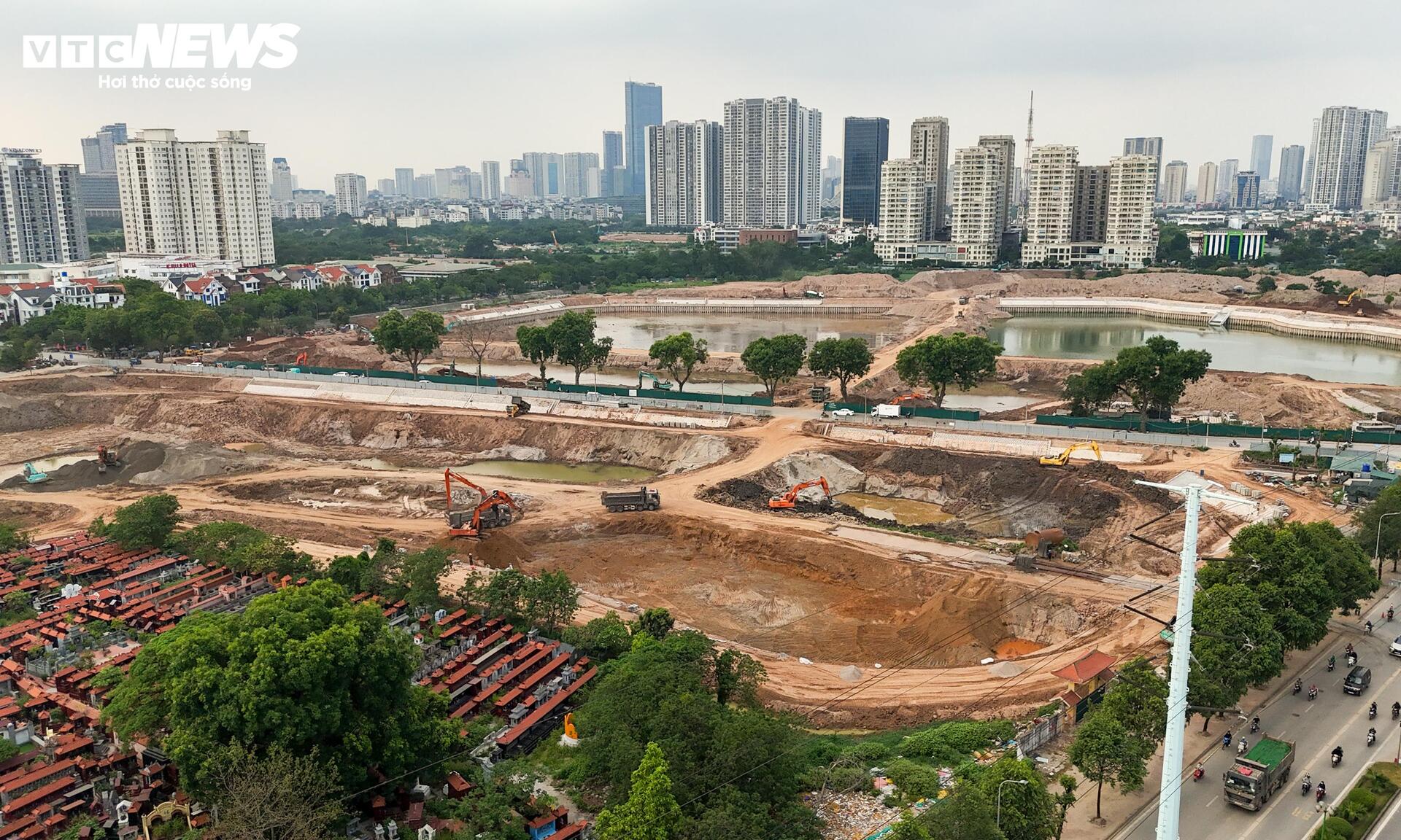Hồ điều h&ograve;a H&agrave; Nội ho&agrave;n th&agrave;nh trước m&ugrave;a mưa 2026 gi&uacute;p giảm ngập &uacute;ng - Ảnh 1.