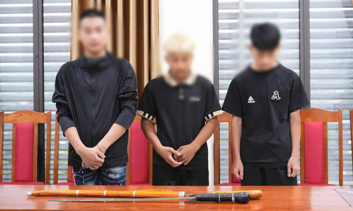 3 Thiếu ni&ecirc;n bị tạm giữ v&igrave; mang kiếm tự chế truy đuổi đối thủ tr&ecirc;n TikTok - Ảnh 1.
