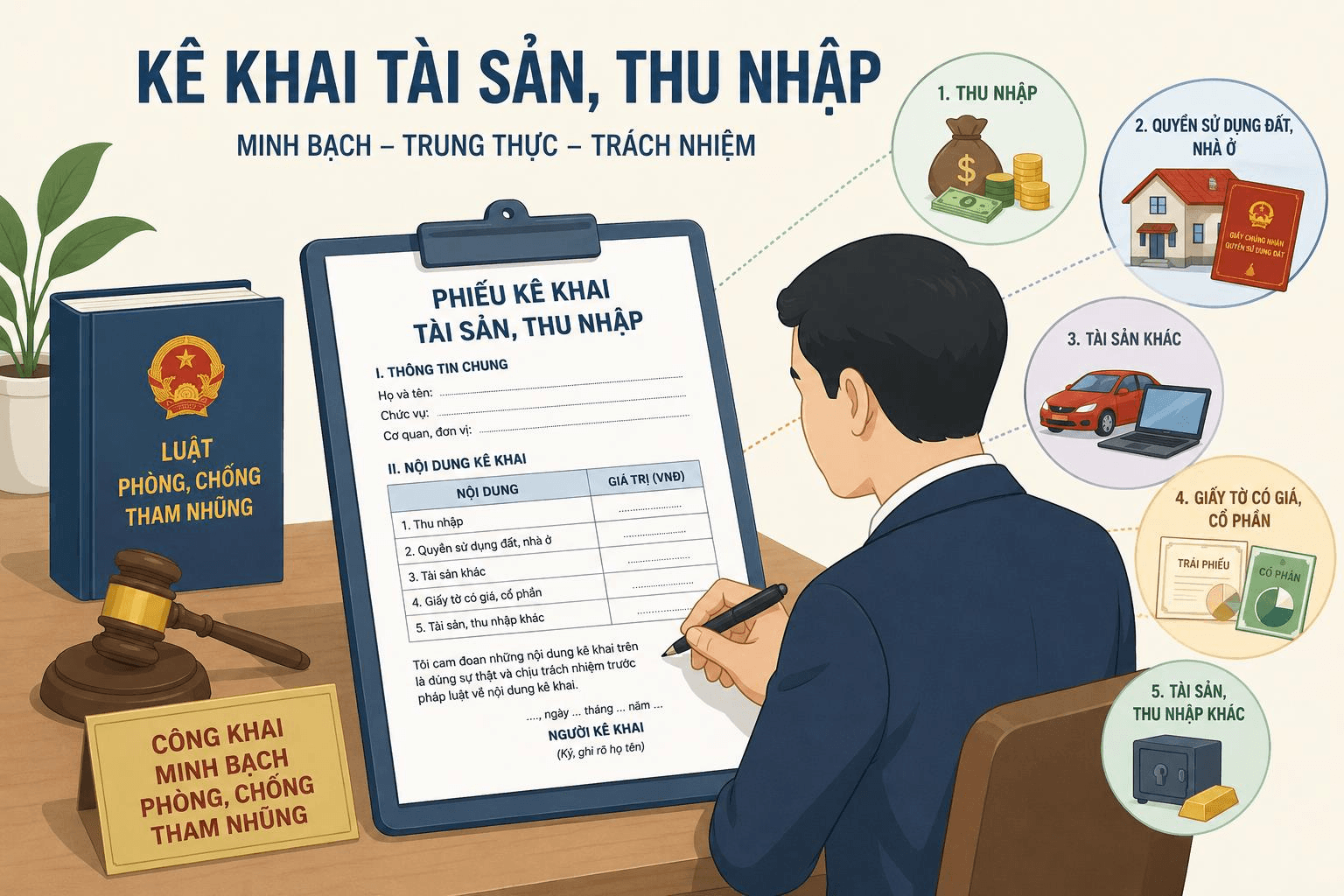 Ch&iacute;nh thức từ th&aacute;ng 7, những trường hợp sau sẽ phải k&ecirc; khai t&agrave;i sản, thu nhập, gồm cả t&agrave;i khoản ng&acirc;n h&agrave;ng, sổ tiết kiệm, sổ đỏ... - Ảnh 1.