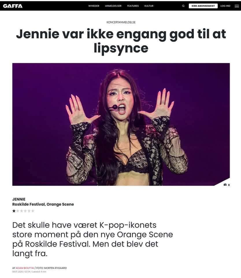 Jennie bị b&aacute;o quốc tế chấm 1 sao, mỉa mai "đến h&aacute;t nh&eacute;p cũng kh&ocirc;ng xong"- Ảnh 2.