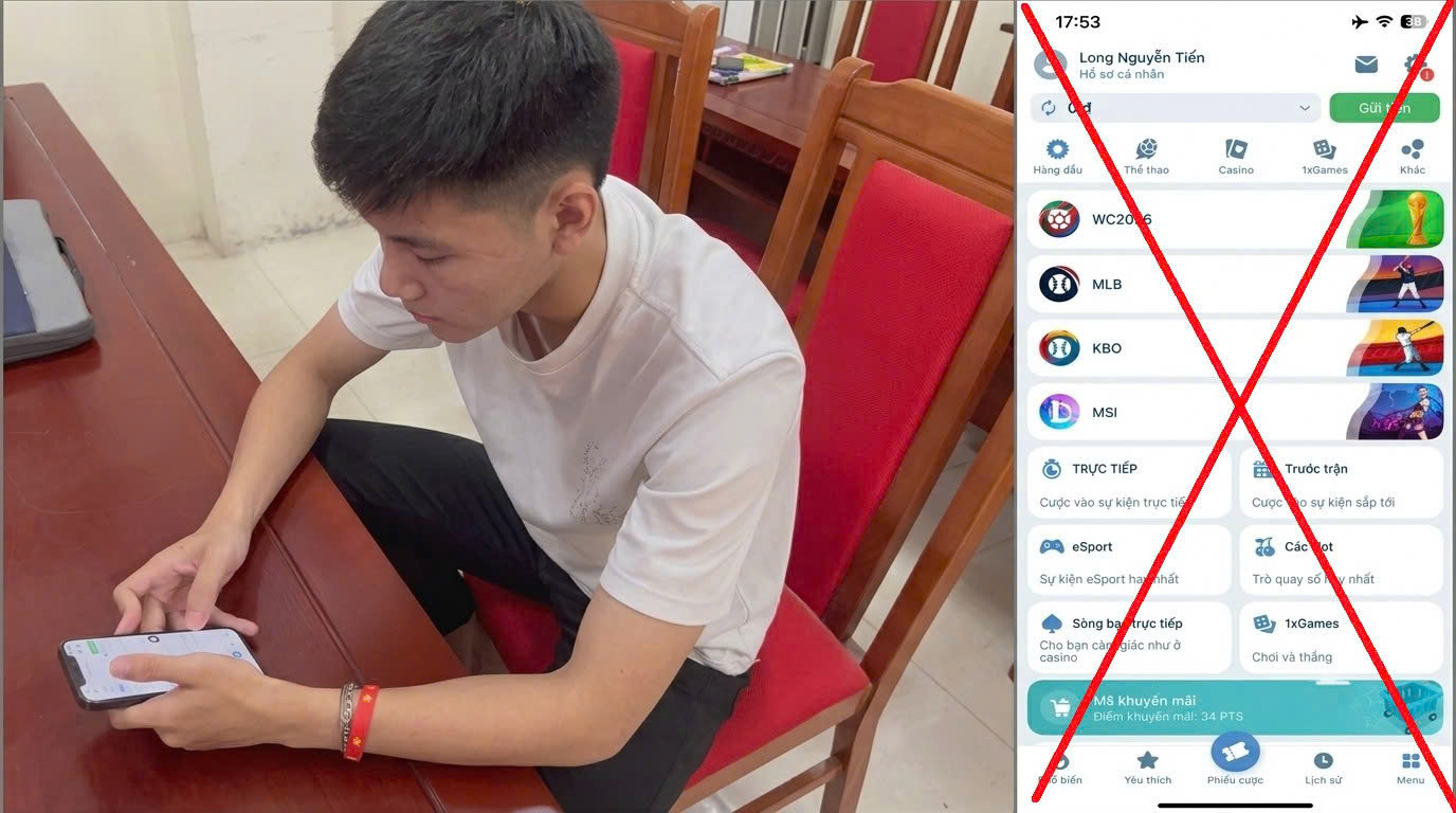 Công an triệu tập Nguyễn Tiến Long vì đánh bạc qua MBBank trên 1xbet - Ảnh 1. Công an triệu tập Nguyễn Tiến Long vì đánh bạc qua MBBank trên 1xbet - Ảnh 1.