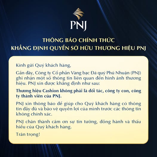 PNJ khẳng định tho&aacute;i to&agrave;n bộ vốn khỏi Người Bạn V&agrave;ng, kh&ocirc;ng li&ecirc;n quan đến chuỗi kim cương Cashion vừa tạm dừng hoạt động - Ảnh 2.