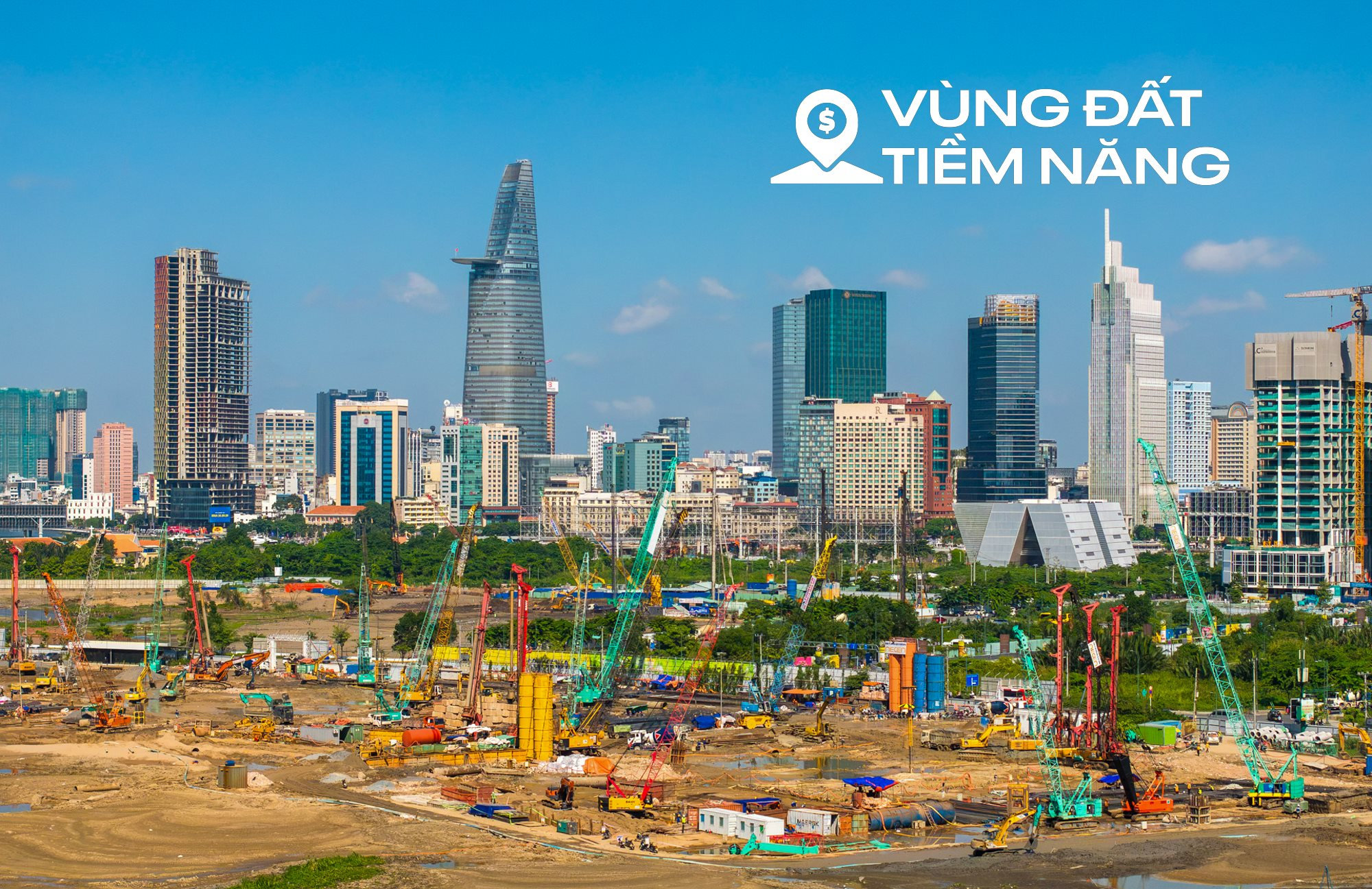Ngắm rừng cần cẩu phủ k&iacute;n ch&acirc;n trời ở tổ hợp trung t&acirc;m h&agrave;nh ch&iacute;nh gần 30.000 tỷ của TP.HCM - Ảnh 1.