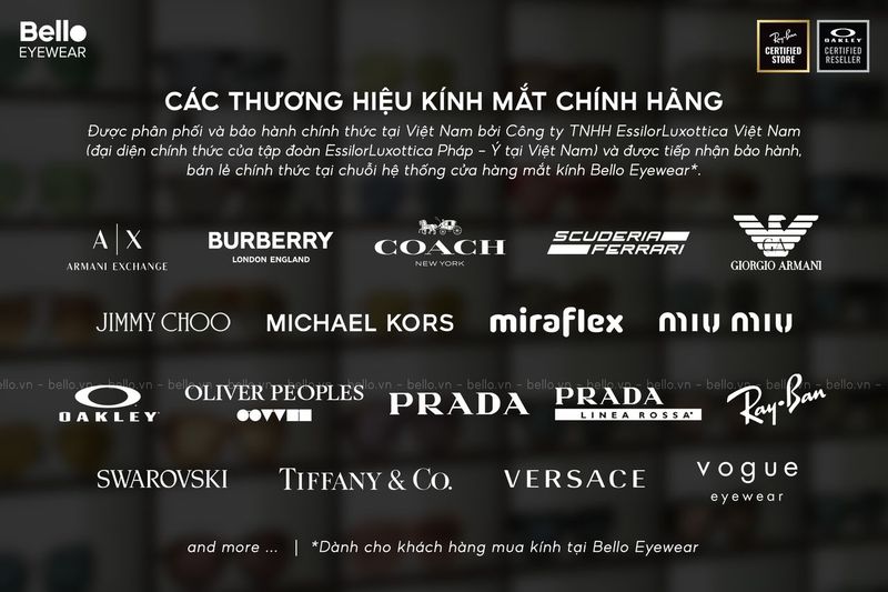 Ch&iacute;nh s&aacute;ch bảo h&agrave;nh k&iacute;nh Ray-Ban, Oakley, Prada, Burberry, Miu Miu,&hellip; ch&iacute;nh h&atilde;ng từ EssilorLuxottica tại Bello Eyewear - Ảnh 1.