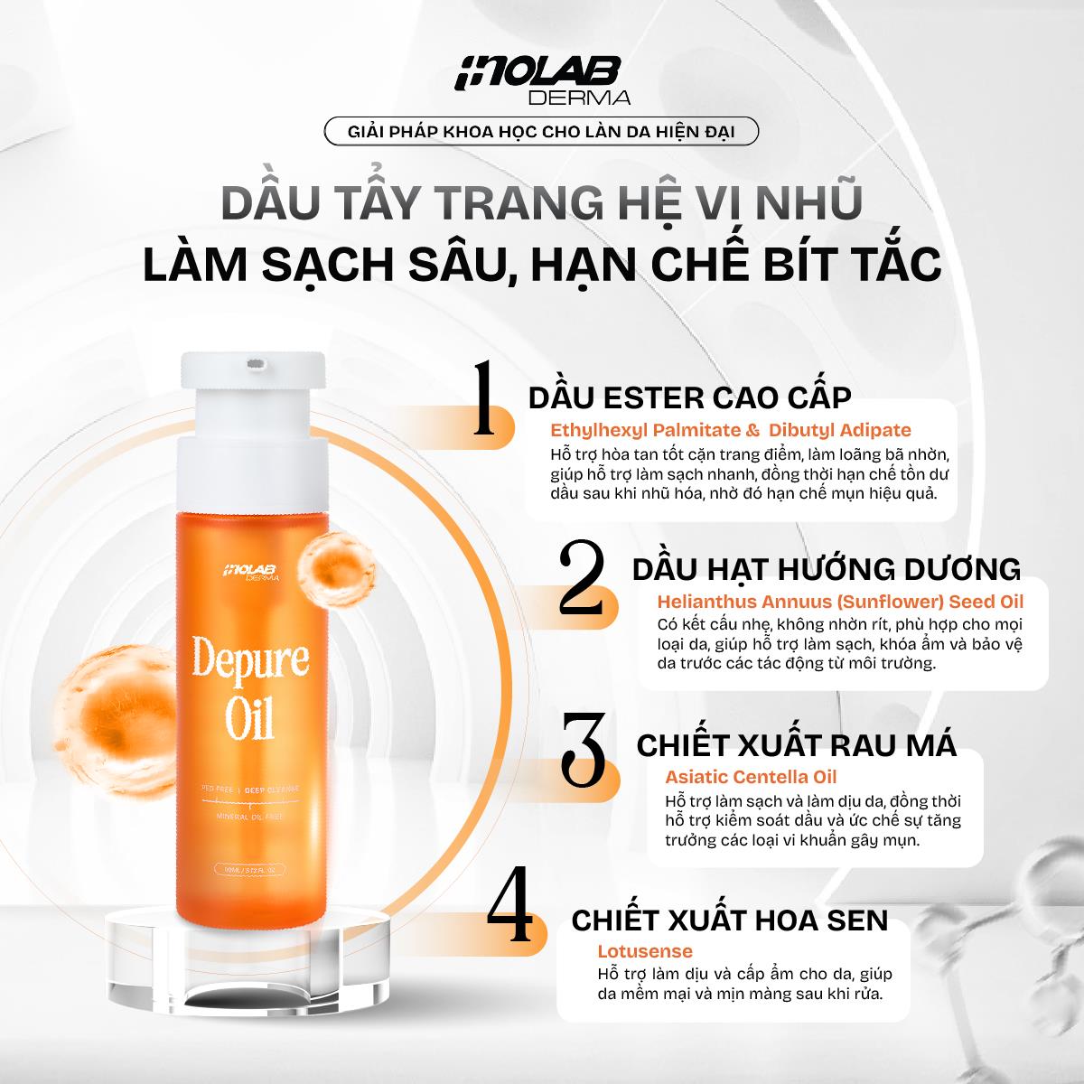 Công nghệ Microemulsion trong Dầu tẩy trang Inolab Derma Depure Oil giúp làm sạch như thế nào? - Ảnh 2. Công nghệ Microemulsion trong Dầu tẩy trang Inolab Derma Depure Oil giúp làm sạch như thế nào? - Ảnh 2.