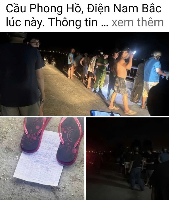 Vì câu nói của chồng, người phụ nữ bỏ dép cùng mảnh giấy ghi 'nhờ vớt xác 2 mẹ con' trên cầu - Ảnh 1.