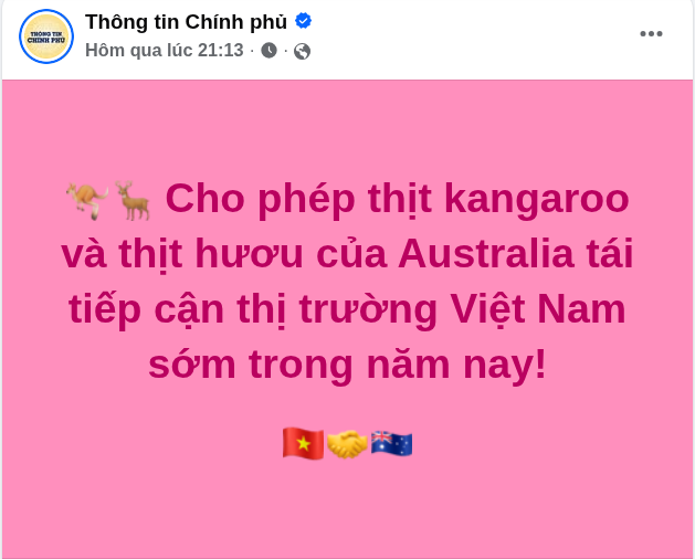 Thịt kangaroo và thịt hươu của Australia sắp tiếp cận thị trường Việt - Ảnh 2. Thịt kangaroo và thịt hươu của Australia sắp tiếp cận thị trường Việt - Ảnh 2.