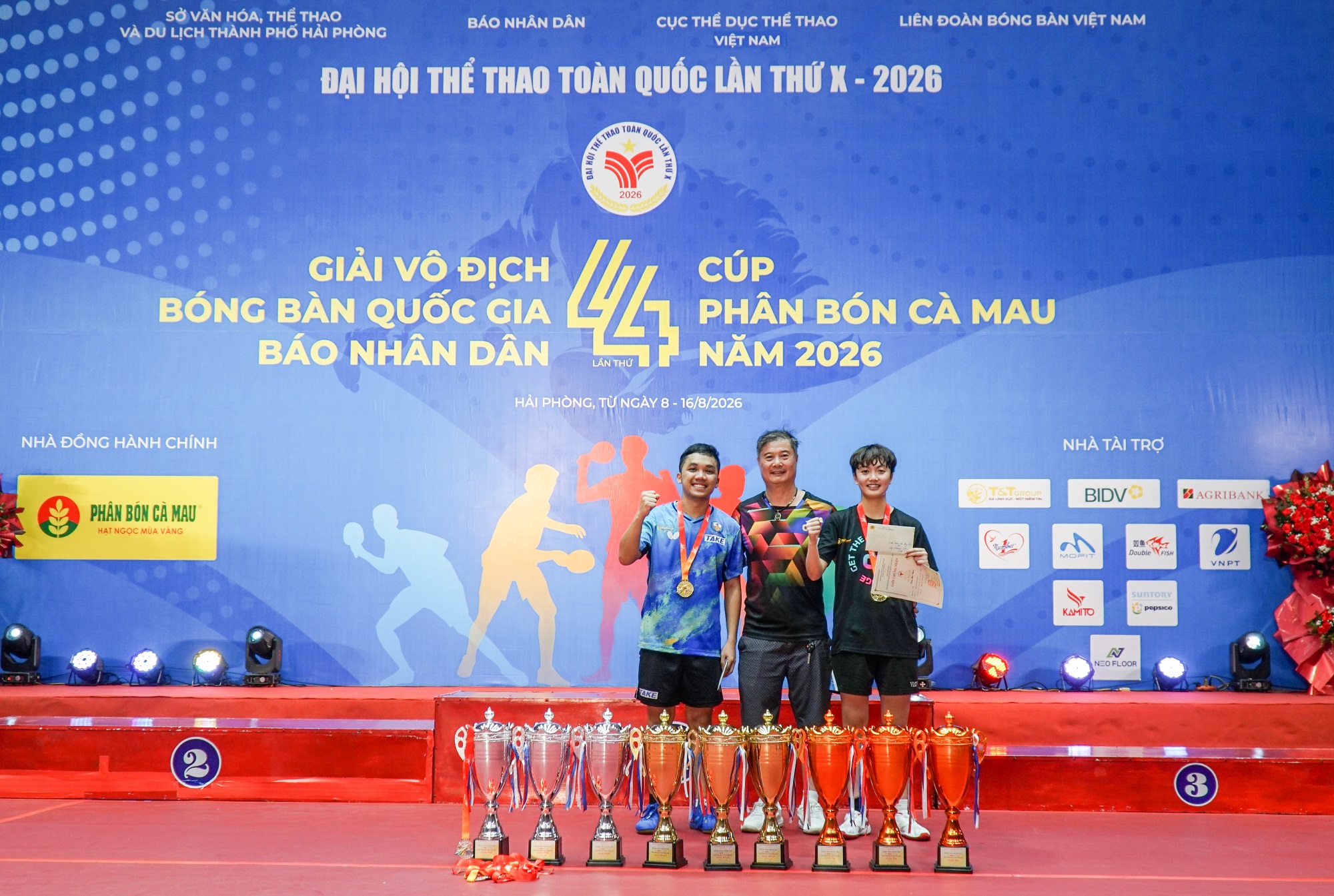 Bóng bàn CAND T&T đứng đầu toàn đoàn tại Đại hội Thể thao toàn quốc 2026 - Ảnh 4. Bóng bàn CAND T&T đứng đầu toàn đoàn tại Đại hội Thể thao toàn quốc 2026 - Ảnh 4.