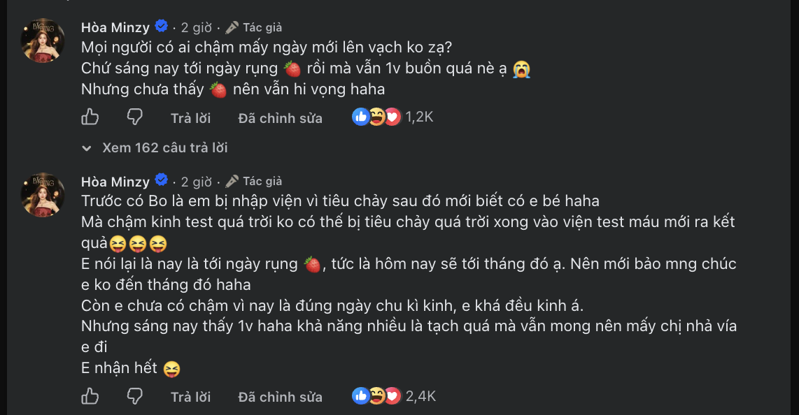 Hòa Minzy gây tranh cãi khi chia sẻ chuyện rụng dâu trên mạng xã hội - Ảnh 3. Hòa Minzy gây tranh cãi khi chia sẻ chuyện rụng dâu trên mạng xã hội - Ảnh 3.