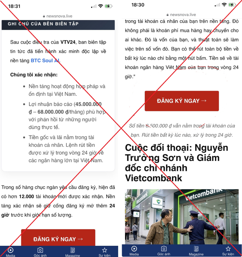 Vietcombank cảnh b&aacute;o lừa đảo c&ocirc;ng nghệ cao qua AI giả mạo h&igrave;nh ảnh ng&acirc;n h&agrave;ng - Ảnh 1.
