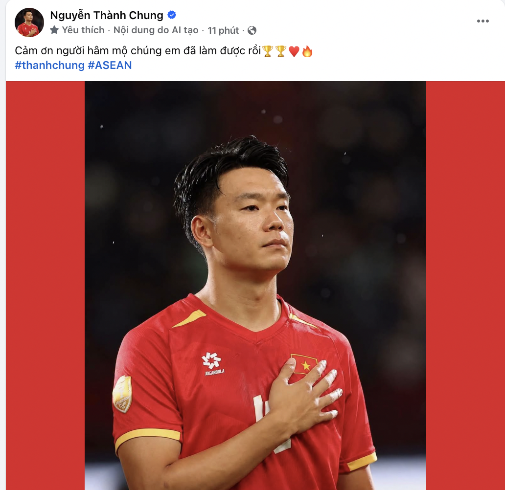 Cầu thủ ĐT Việt Nam ăn mừng vô địch ASEAN Cup 2026 trên mạng xã hội - Ảnh 2. Cầu thủ ĐT Việt Nam ăn mừng vô địch ASEAN Cup 2026 trên mạng xã hội - Ảnh 2.