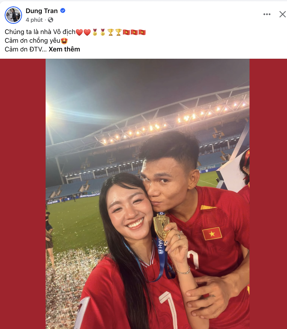 Cầu thủ ĐT Việt Nam ăn mừng vô địch ASEAN Cup 2026 trên mạng xã hội - Ảnh 4. Cầu thủ ĐT Việt Nam ăn mừng vô địch ASEAN Cup 2026 trên mạng xã hội - Ảnh 4.