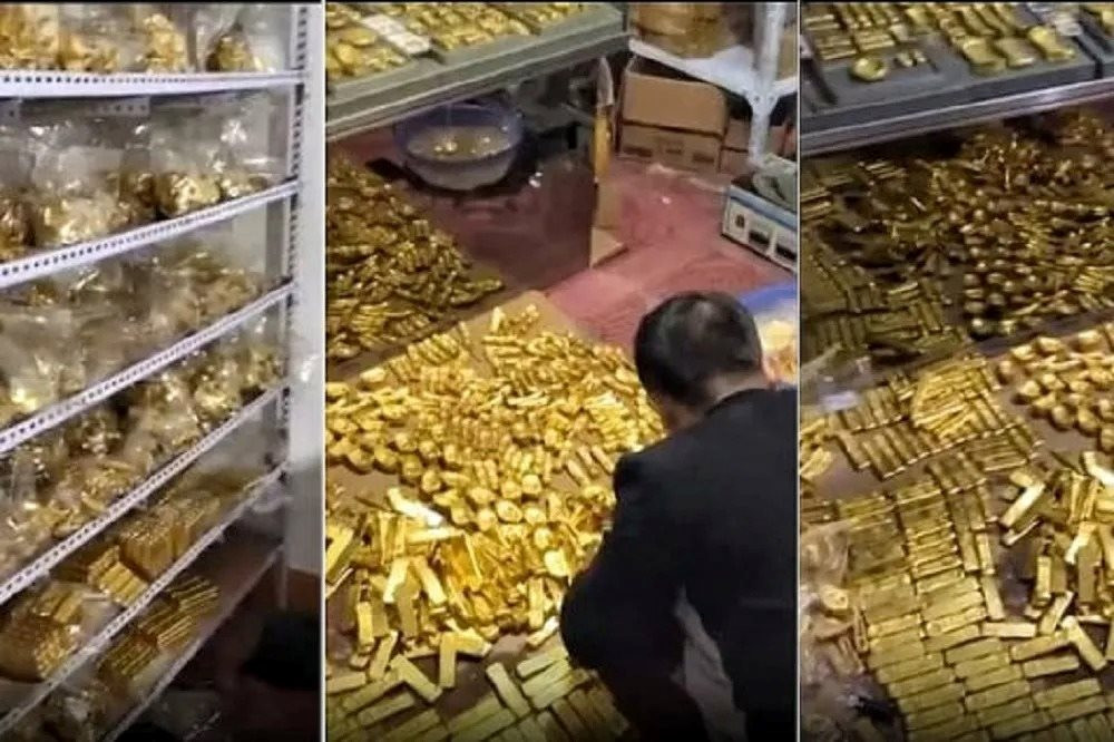 Tịch thu 13,5 tấn vàng trị giá 47 nghìn tỷ đồng phủ kín sàn tại một biệt thự - Ảnh 1.