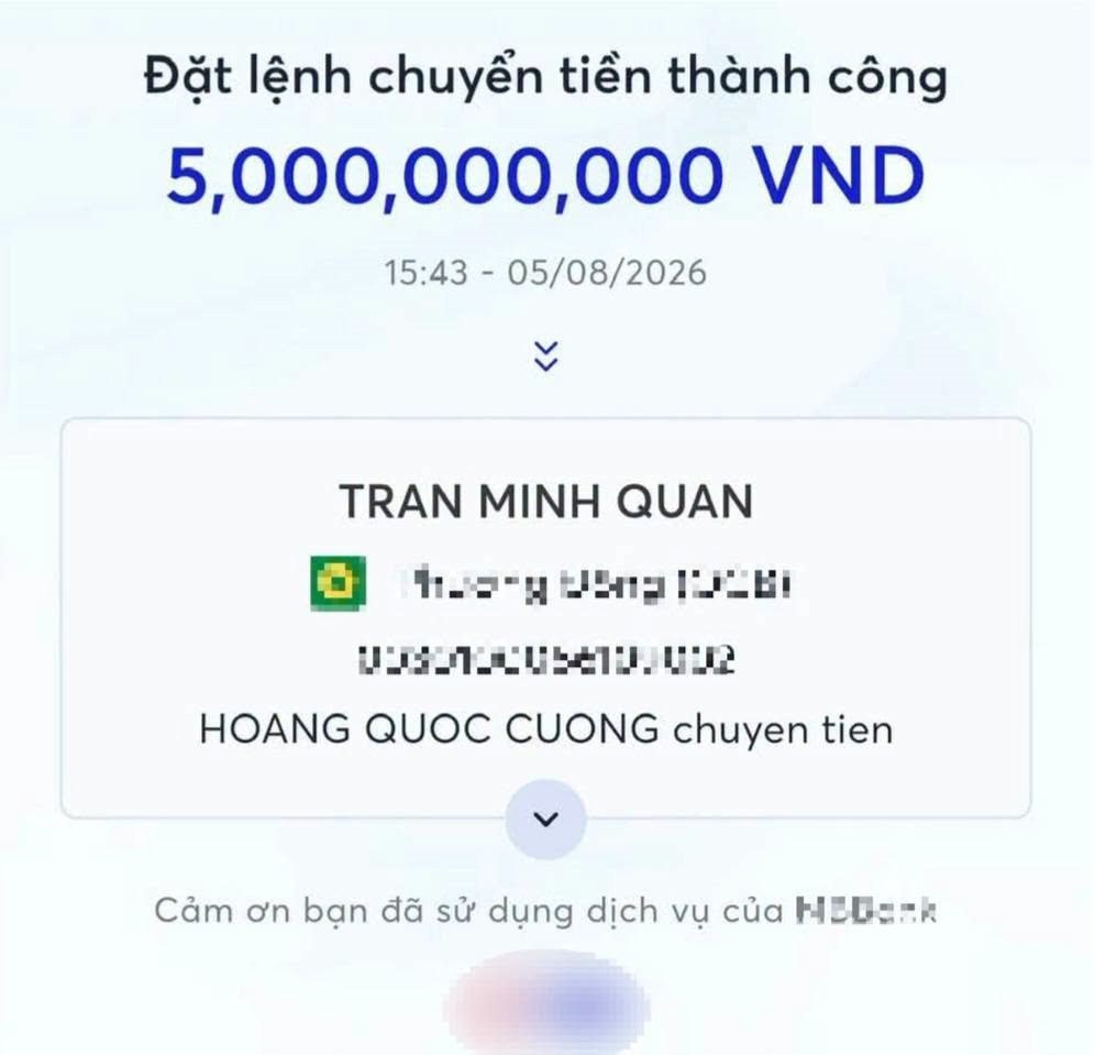 Tài khoản ngân hàng phát sinh 12 giao dịch chuyển khoản liên tiếp với tổng 5 tỷ đồng: Người đàn ông được công an mời làm việc - Ảnh 1.